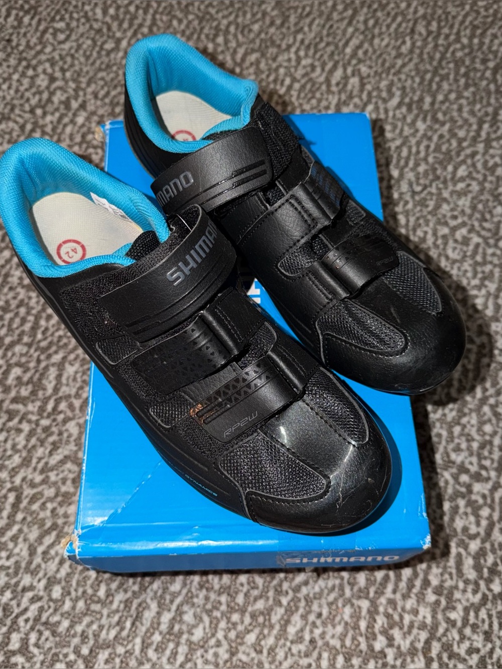 Shimano Black Cycling Shoes with Teal Interior